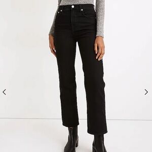 Madewell slim wide leg crop black jeans size 26